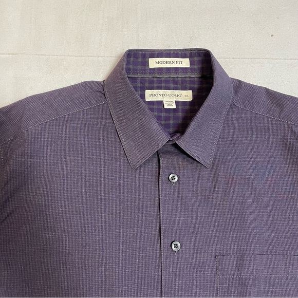 Pronto Uomo Modern Fit Long Sleeve Cotton Shirt Size XL - Picture 5 of 7